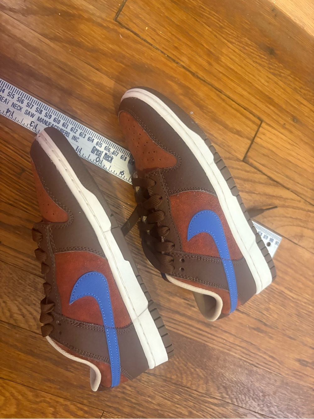 Nike Brown and Blue Low-Top Skate Sneakers